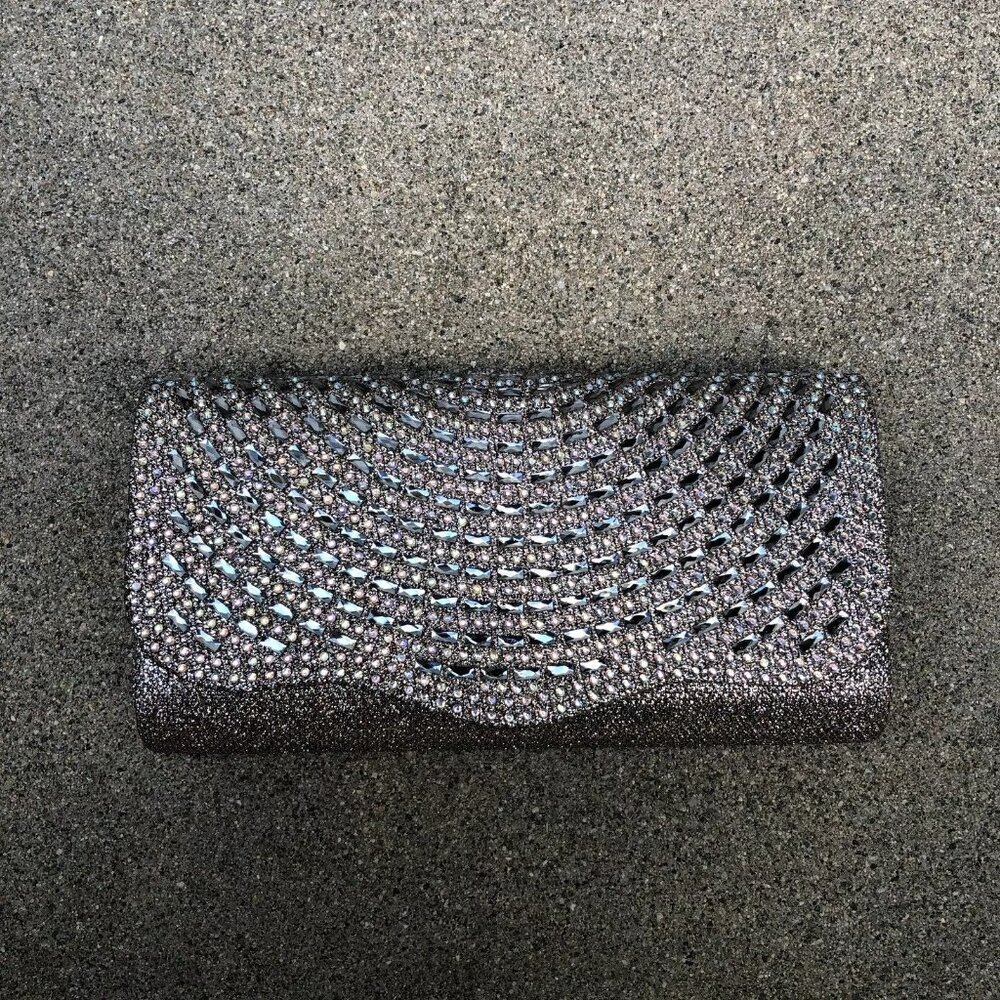D'MARGEAUX Rhinestone Shimmer Clutch Purse Wallet Crossbody Shoulder Chain​​​
